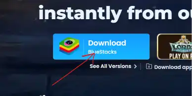 Hypic APK Download for PC (2026): Safe Emulator Install Guide for Windows 1 BlueStacks emulator download button on PC browser