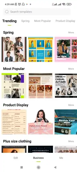 Business tab screen in Hypic APK