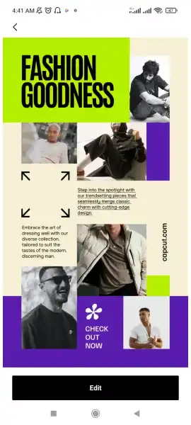 Template screen in Hypic APK