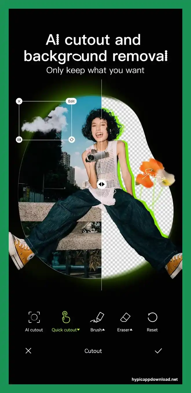 Hypic Pro APK Download (2026): Premium Access Guide for Android Users 5 Hypic Pro AI cutout and background removal screen