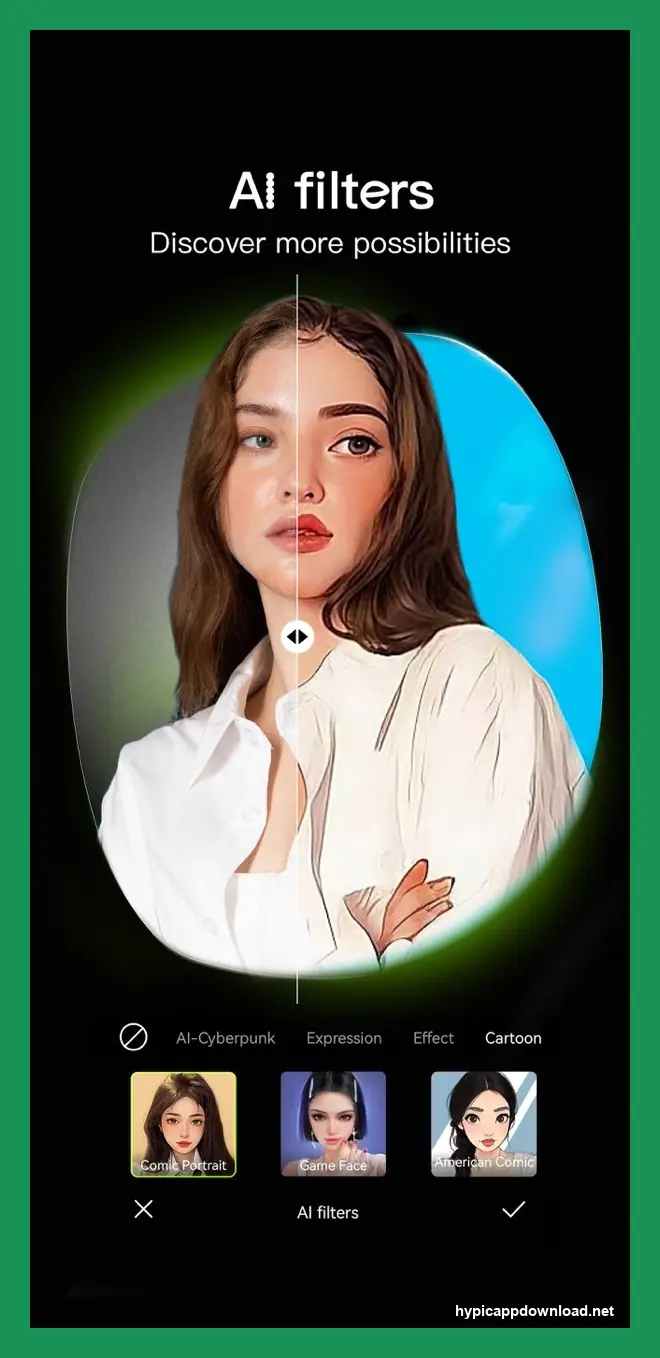 Hypic Pro APK Download (2026): Premium Access Guide for Android Users 3 Hypic Pro AI filters editor screen